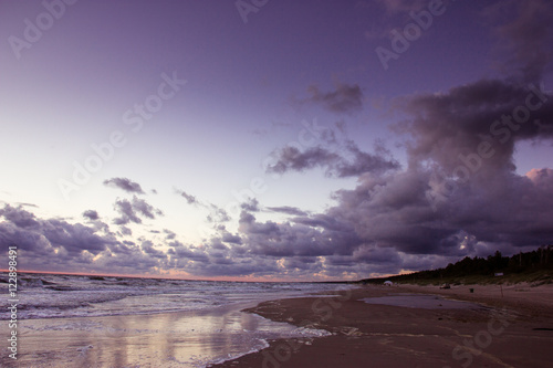 Sunset over the Baltic sea. © scadidi