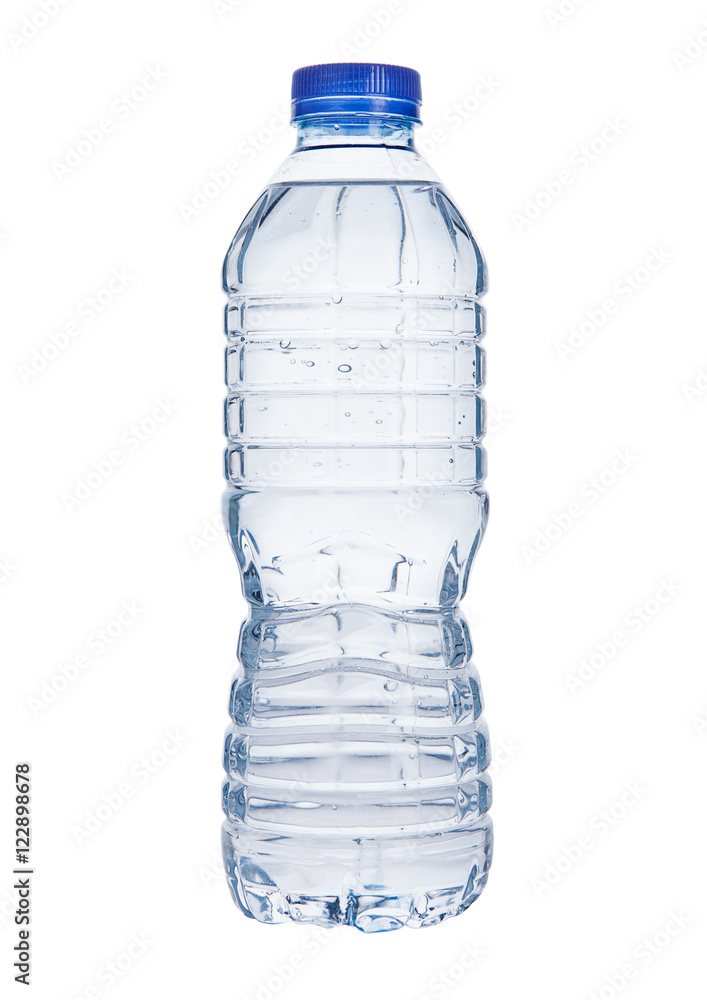 Fototapeta premium Plastic still mineral water bottle on white
