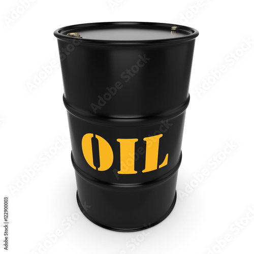 3D rendering Black oil barrel
