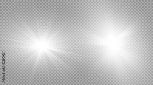 Glow light effect. Star burst with sparkles.