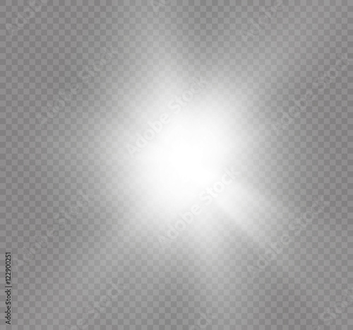 Glow light effect. Star burst with sparkles.