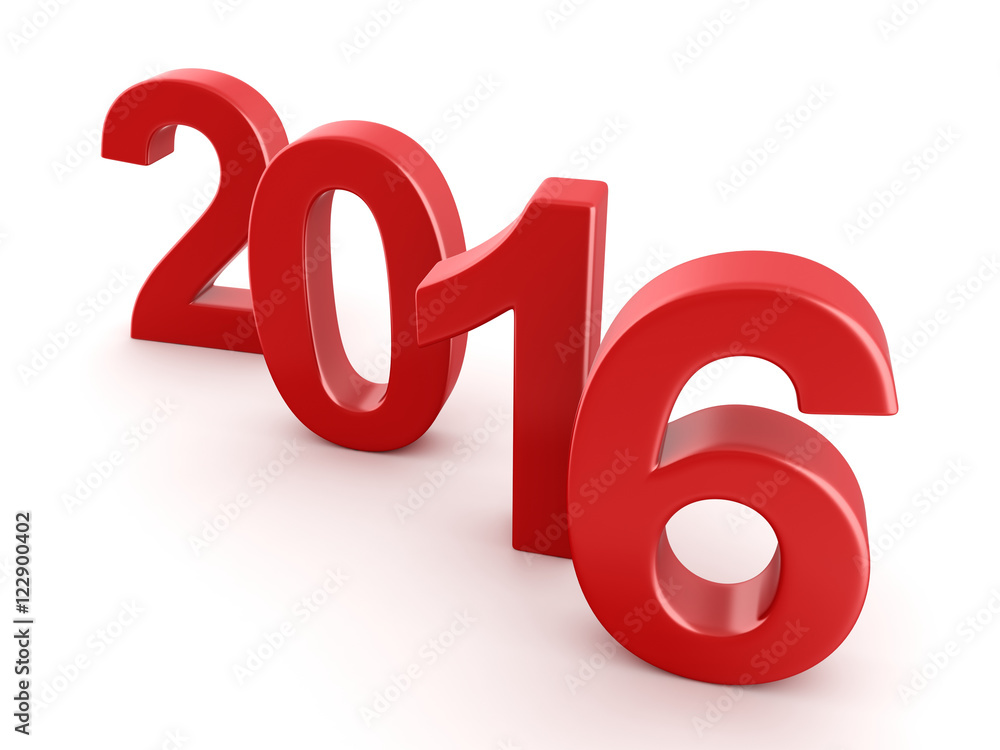 3D rendering 2016 New Year digits 3D rendering 2016 New Year digits