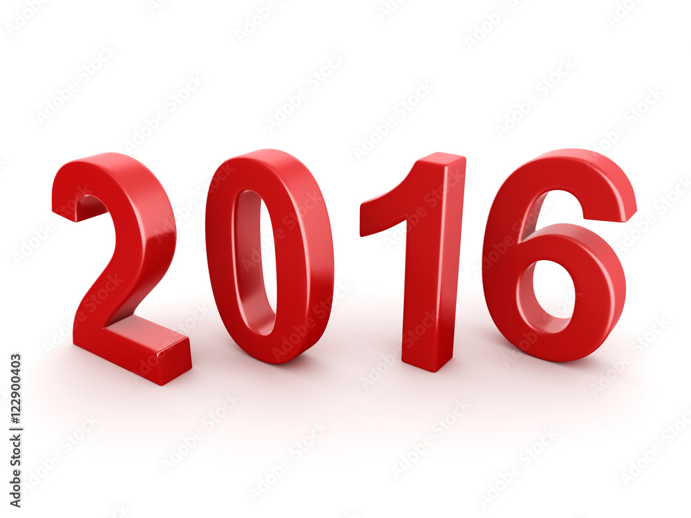 3D rendering 2016 New Year digits 3D rendering 2016 New Year digits