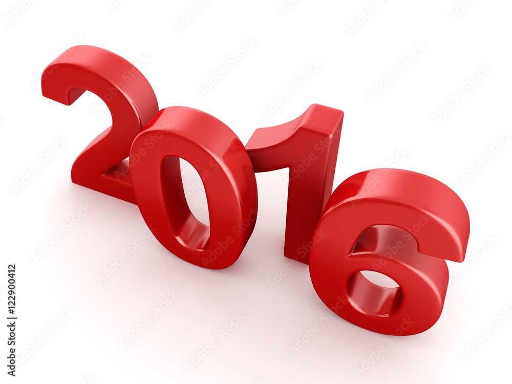 3D rendering 2016 New Year digits 3D rendering 2016 New Year digits