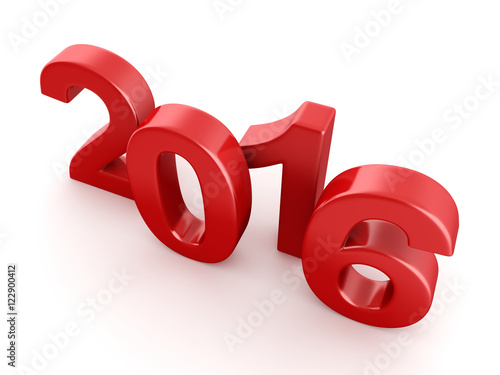 3D rendering  2016 New Year digits