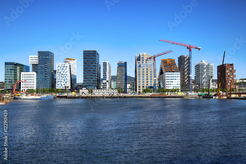 Panoramic View Of Modern buildings in Oslo, Norway