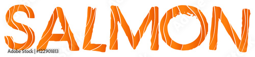 Salmon pattern on word