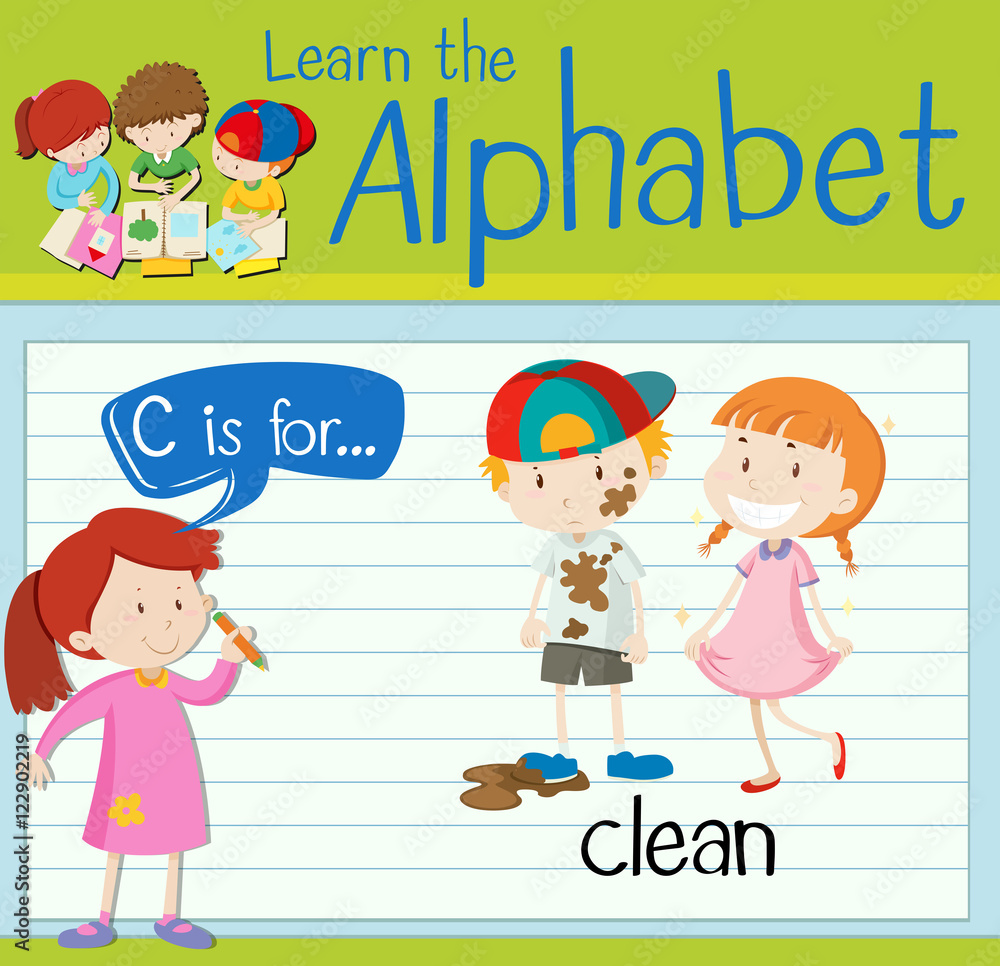 Flashcard letter C is for clean Flashcard letter C is for clean