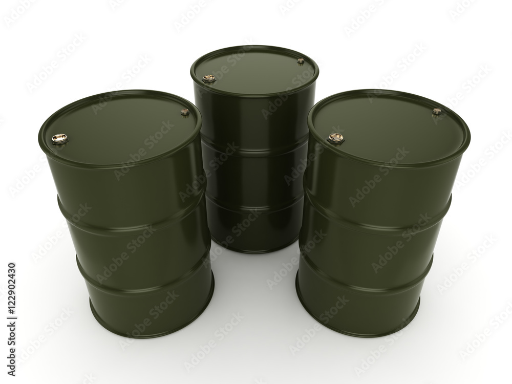 3D rendering khaki barrels 3D rendering khaki barrels