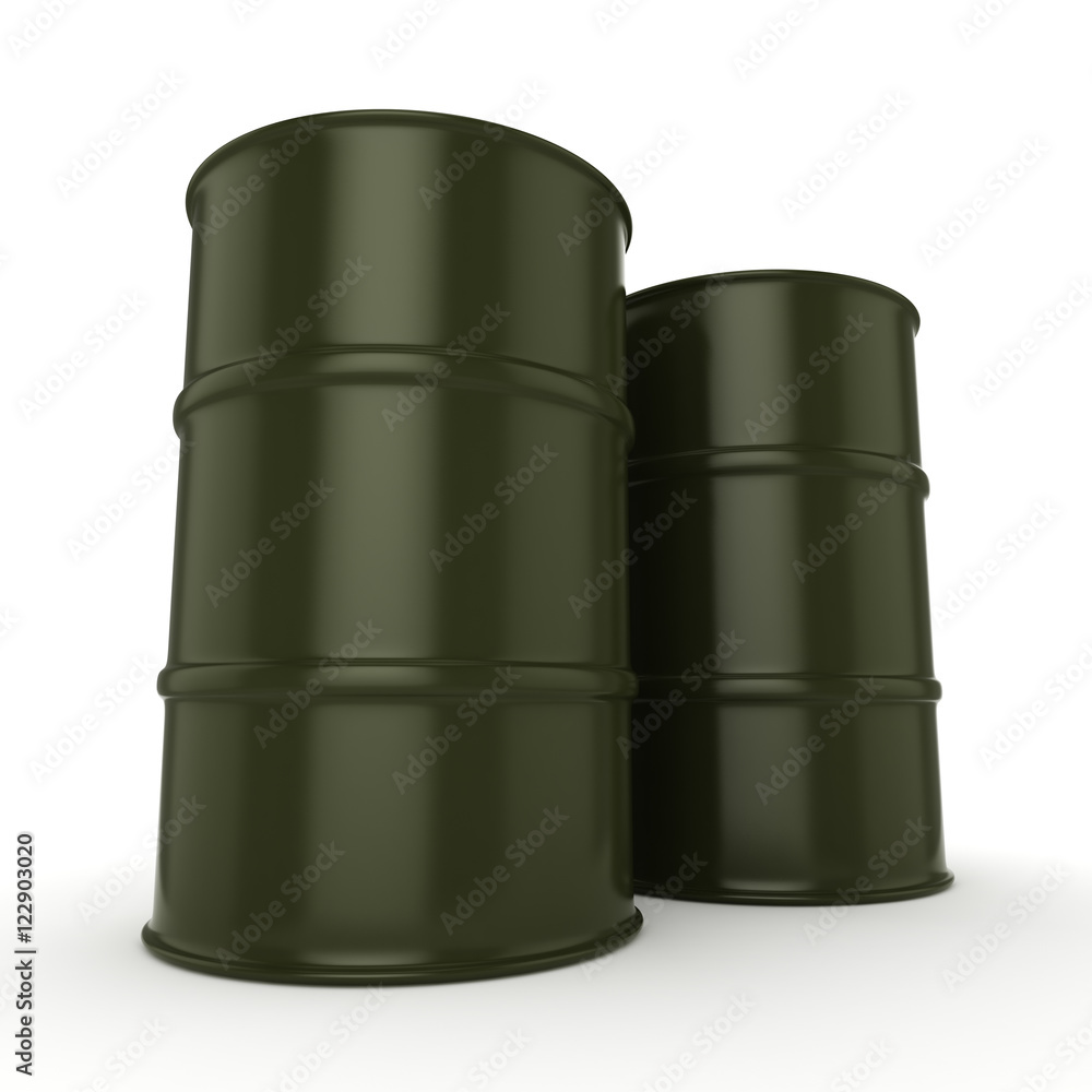 3D rendering khaki barrels 3D rendering khaki barrels