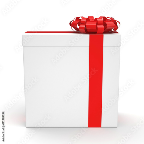 3D rendering White gift box