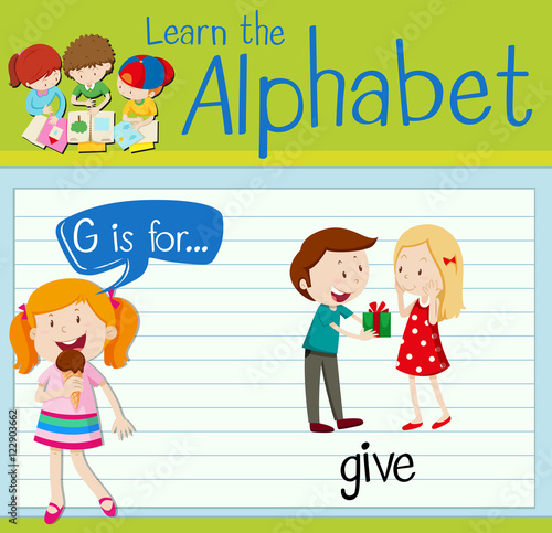 Flashcard letter G is for give