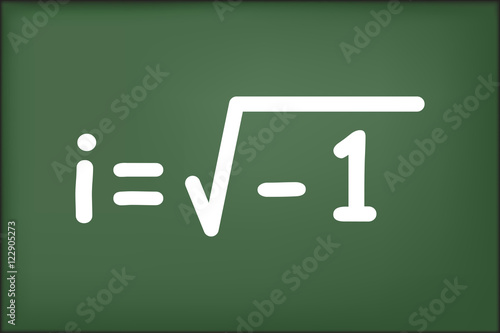 Imaginary number on green chalkboard vector