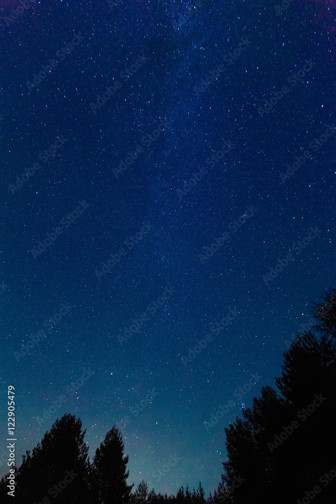 The Milky Way. A beautiful August summer night sky with stars. S The Milky Way. A beautiful August summer night sky with stars. S