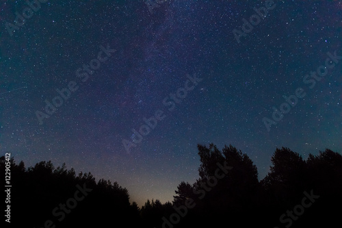 The Milky Way. A beautiful August summer night sky with stars. S