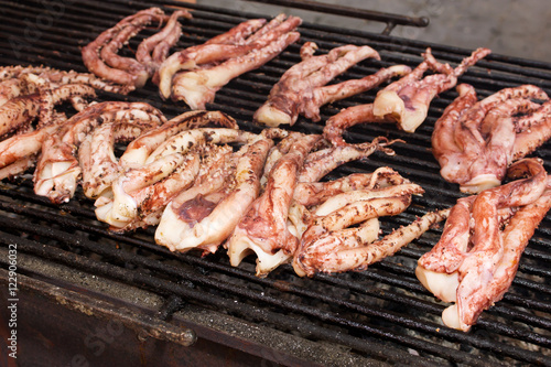 octopus is preparing on Grill