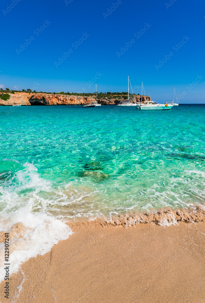 Picturesque Sea Landscape Seaside Cala Varques Majorca Spain
