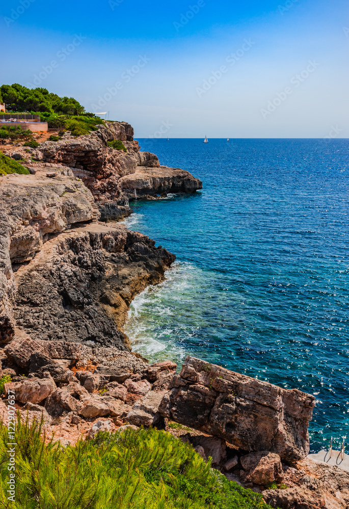 Mittelmeer Küste Felsen Klippen Steilküste Landschaft