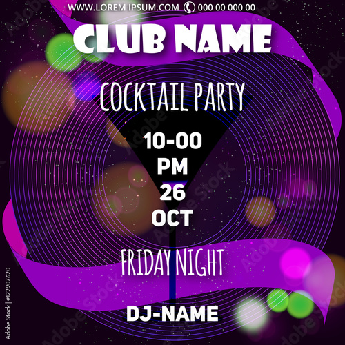  Cocktail party Party Flyer. Club Party . template design advert .