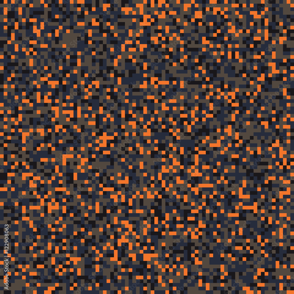 Vecteur Stock Seamless fashion digital pixel hunting orange dark camo  pattern vector | Adobe Stock
