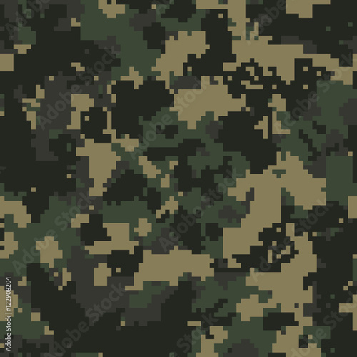 Seamless fashion classic woodland forest camo pattern vector