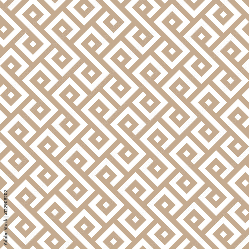 Seamless beige square ethnic pattern vector