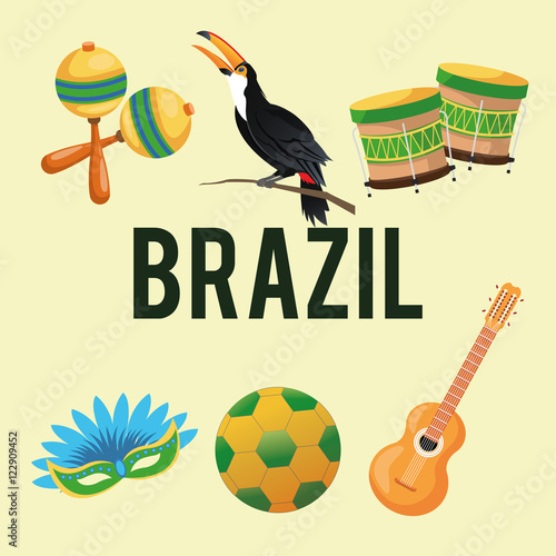 Tuncan cartoon and icon set. Brazil culture america and tourism theme. Colorful design. Vector illustration
