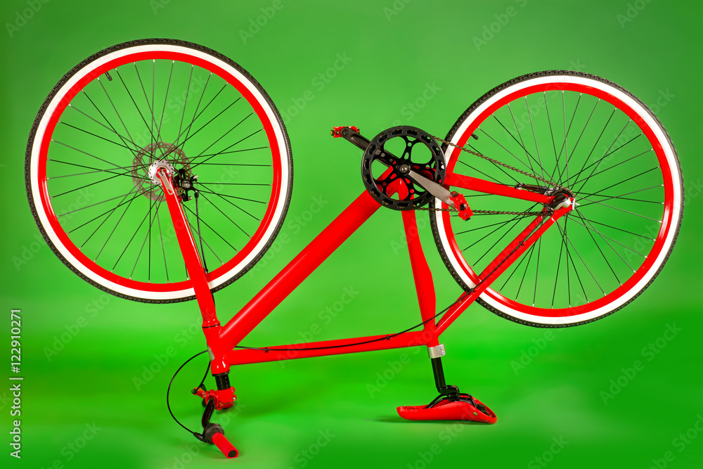 Red upside bicycle