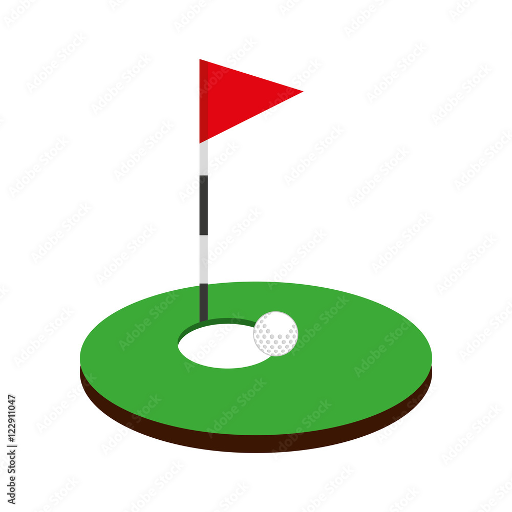 Fototapeta premium hole golf sport with flag icon vector illustration design