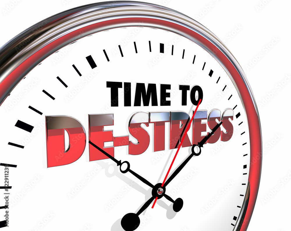 Time to De-Stress Clock Relax Enjoy Life 3d Illustration Time to De-Stress Clock Relax Enjoy Life 3d Illustration