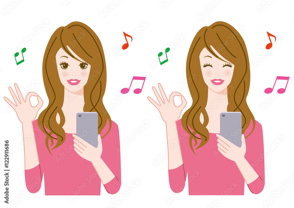 女性とスマホ 女性とスマホ