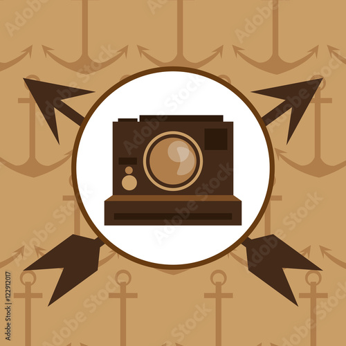 Camera icon. Hipster style fashion and vintage theme. Colorful design. Vector illustration