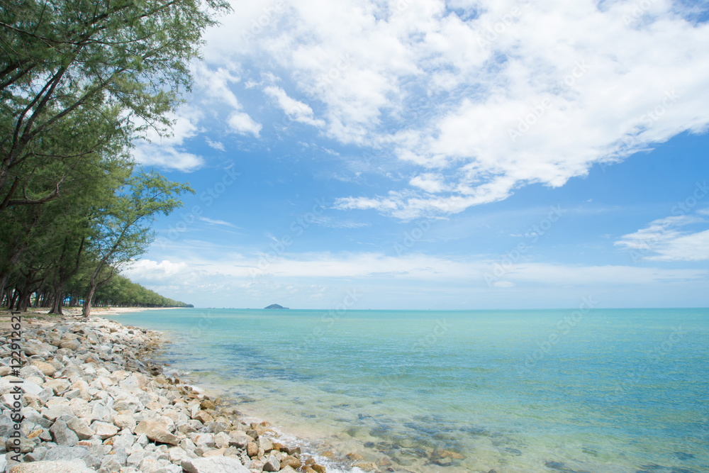 Seascape, Chalathat beach in Songkhla province, South of Thailan