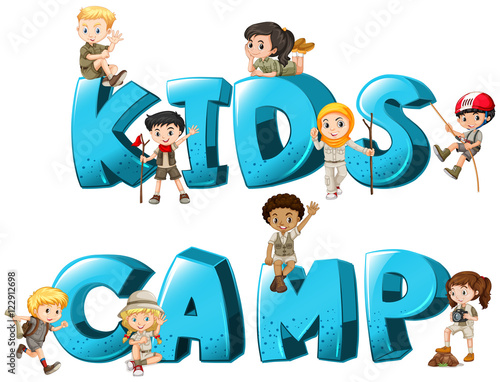 Word design with kid's camp
