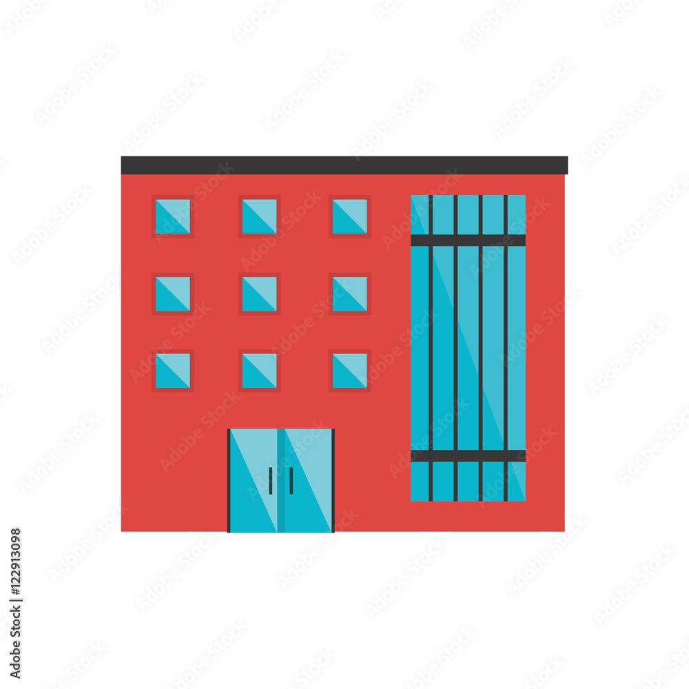 Building with windows icon. Architecture city and urban theme. Isolated design. Vector illustration Building with windows icon. Architecture city and urban theme. Isolated design. Vector illustration
