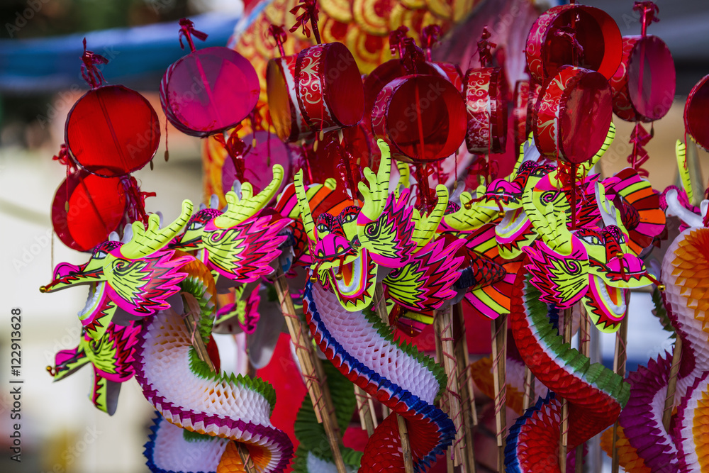 Fototapeta premium Buddhist festival in Chinese temple in Trang, Thailand