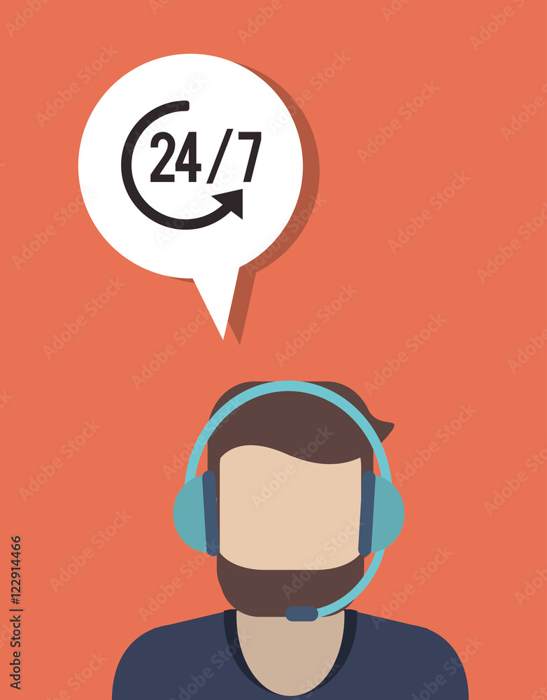online support or call center worker with headset related icons image vector illustration design online support or call center worker with headset related icons image vector illustration design