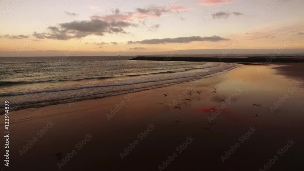 Beautiful sunset over the ocean aerial view Beautiful sunset over the ocean aerial view
