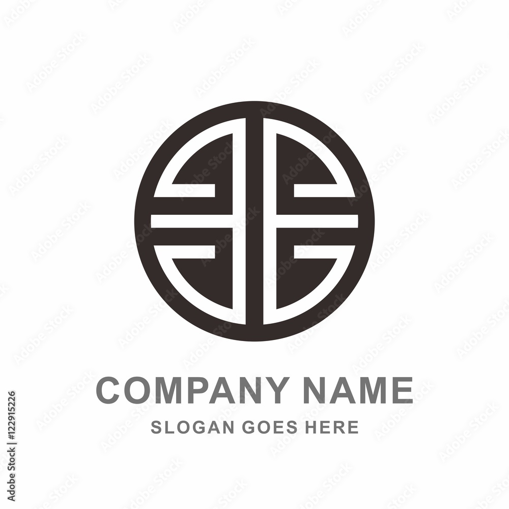 Geometric Morocco Ornament Decoration Circle Letter E Reflection Line Vector Logo Design Template Geometric Morocco Ornament Decoration Circle Letter E Reflection Line Vector Logo Design Template