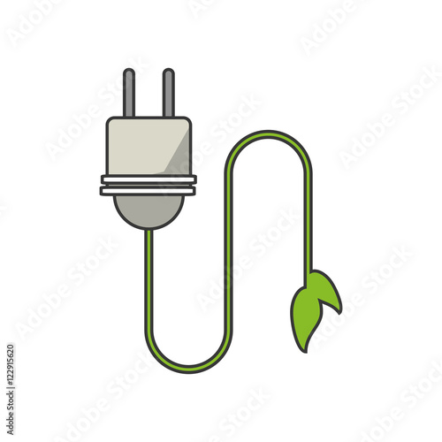 Plug object icon. energy power ecology renewable and conservation theme. Isolated design. Vector illustration