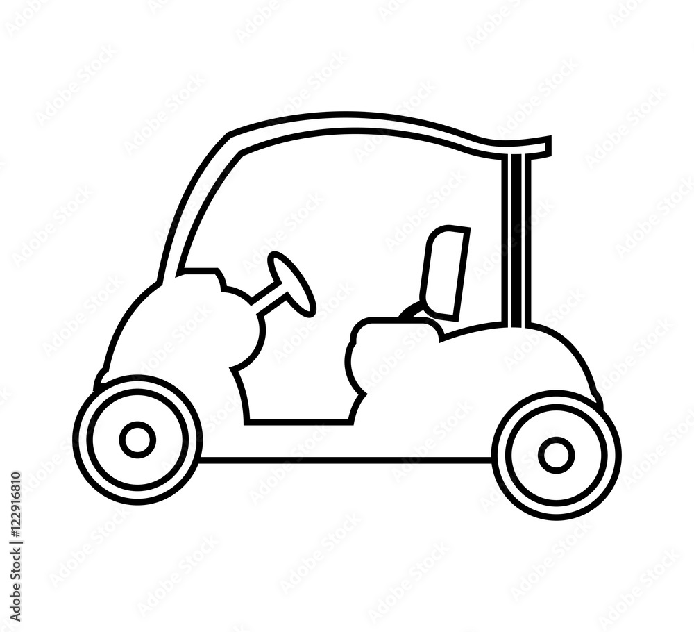 golf cart vehicle equipment vector illustration design