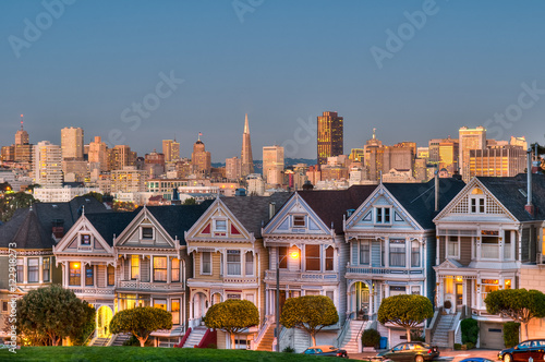 San Francisco skyline with old buildings