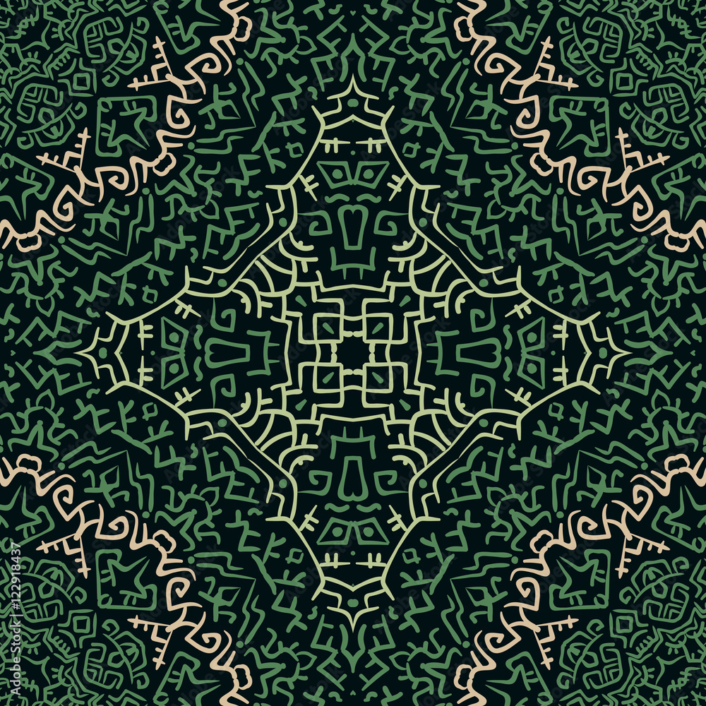 Ethnic Seamless Pattern in Tribal Style