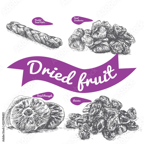 Dried fruit illustration.