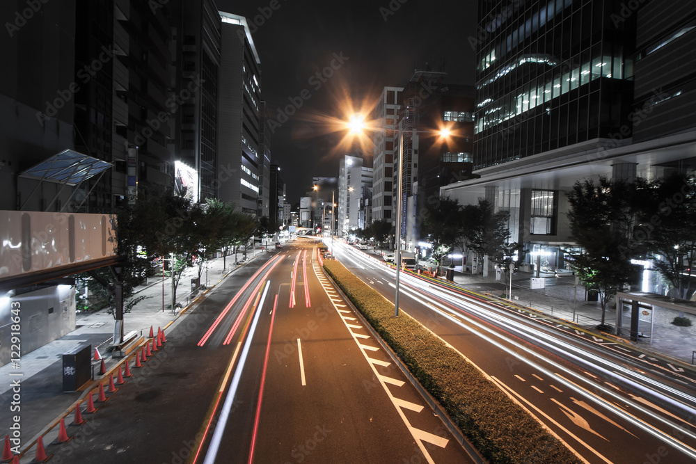 City lights in Tokyo