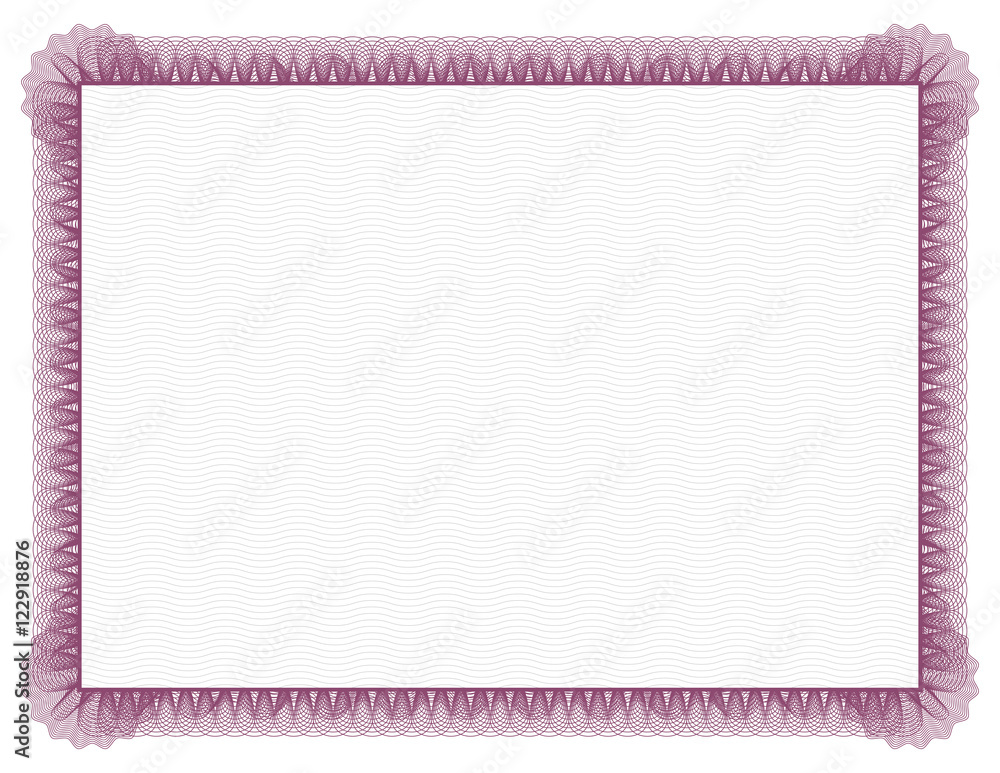 Classic style Certificate with red floral border