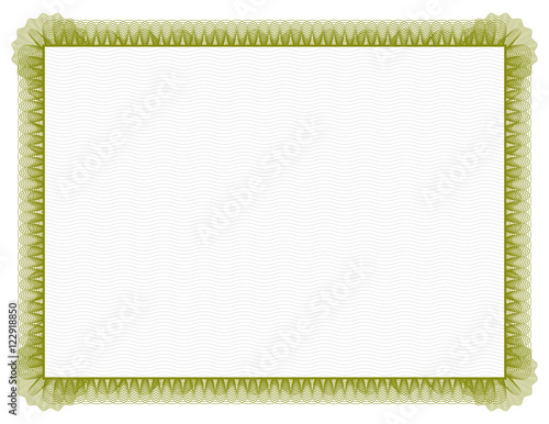 Classic style Certificate with green floral border