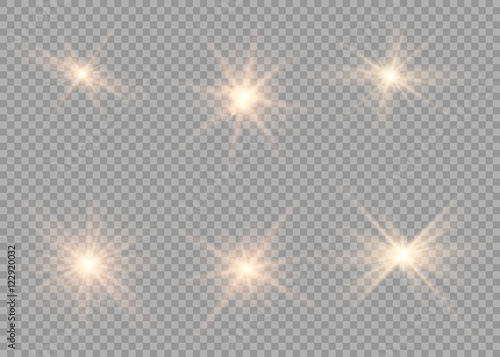 Glow light effect. Star burst with sparkles. Vector illustration