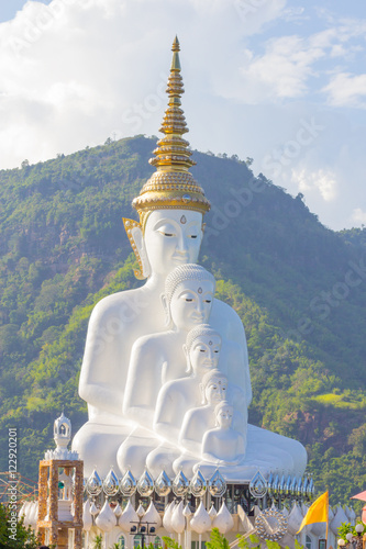 White Buddha at Wat Pra That Pha Son Keaw Temple of khao kor, Petchaboon, Thailand.