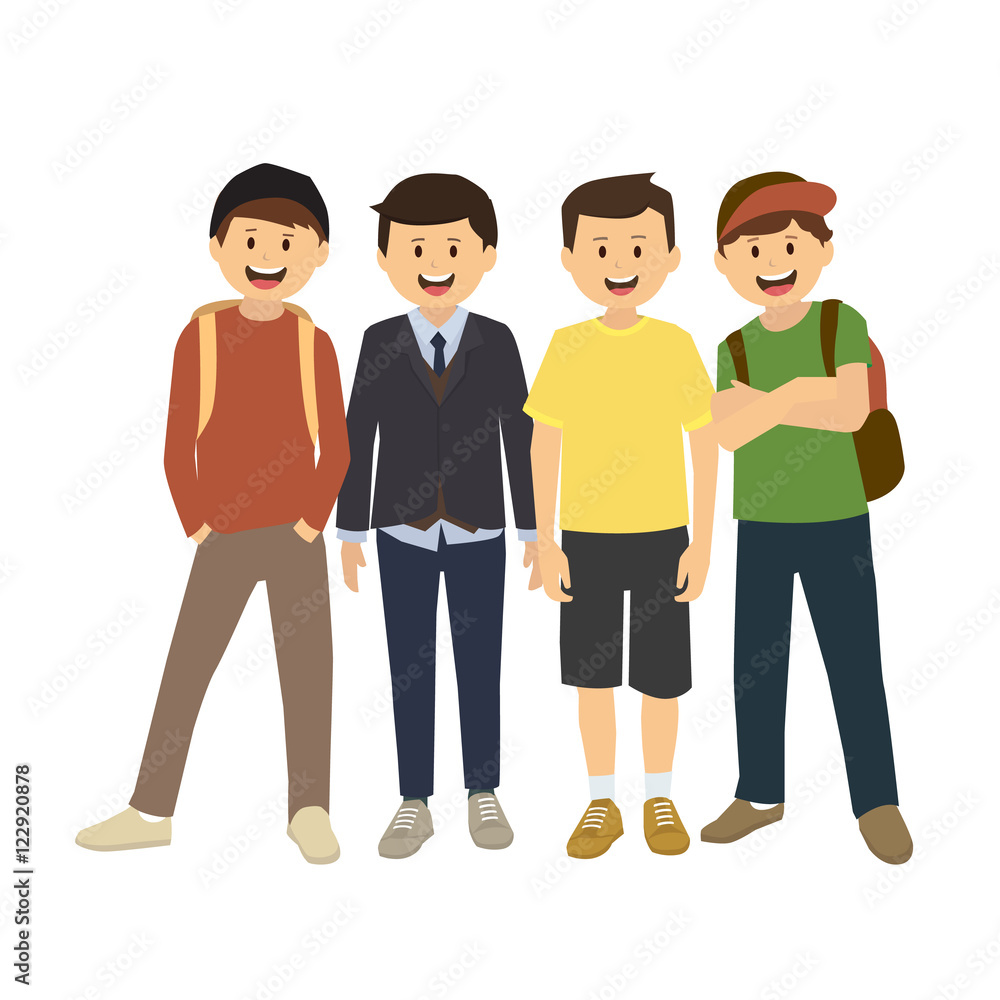 Boys standing isolated on white background Boys standing isolated on white background